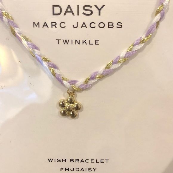 MARC JACOBS Braided Daisy Purple White Gold Wish Bracelet - Picture 5 of 9